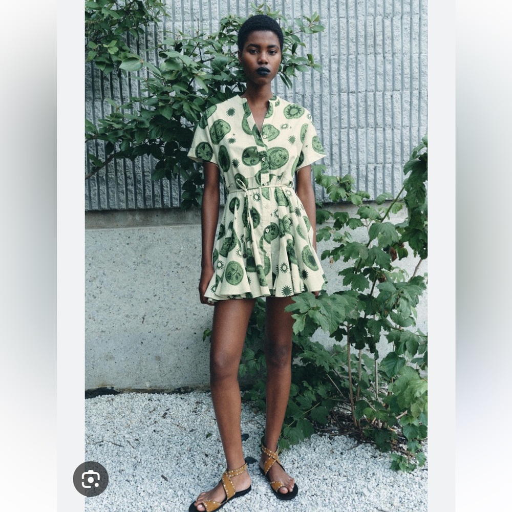 ZARA PRINTED SHORT DRESS - Picture 8 of 16